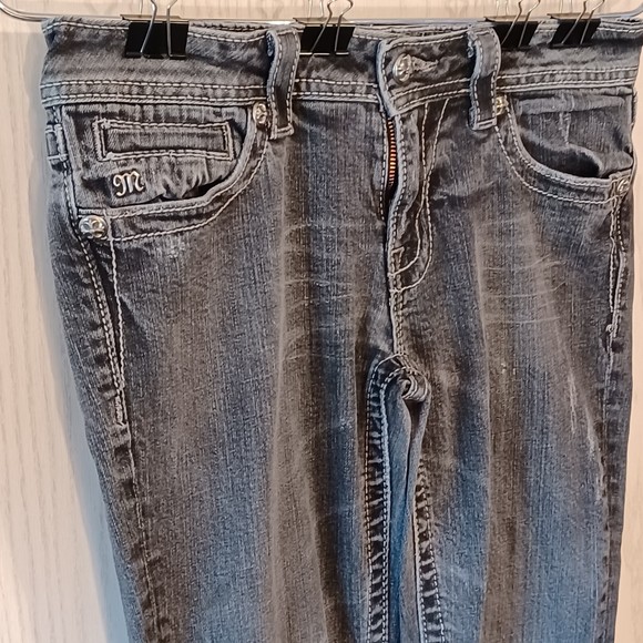 Miss Me Jeans Size 29 Faded Black Low-Rise 30Wx30L Skinny, Bedazzled, Distressed - Picture 7 of 14